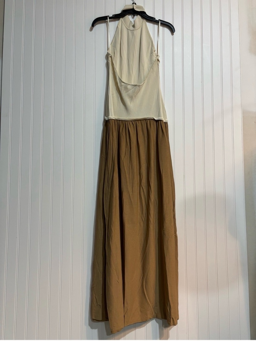Solid & Striped Solgio Tan and White Maxi Dress Medium - Picture 4 of 7